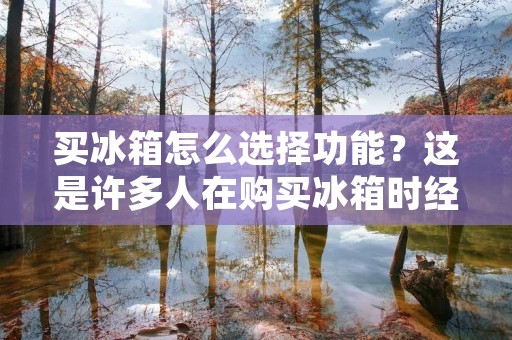 买冰箱怎么选择功能？这是许多人在购买冰箱时经常会问的问题。毕竟，现在的冰箱种类繁多，功能也越来越多样化，对于消费者来说，选择起来也更加困难。但是，只要掌握一些基本的选购知识，就能够轻松地选到自己需要的冰箱。