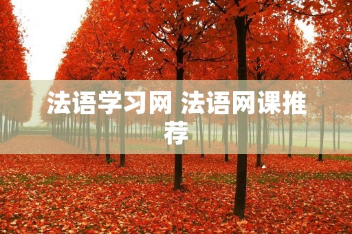 法语学习网 法语网课推荐