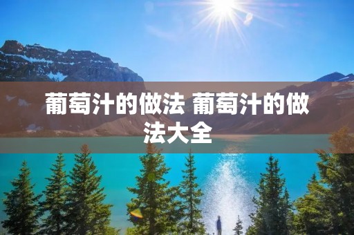 葡萄汁的做法 葡萄汁的做法大全