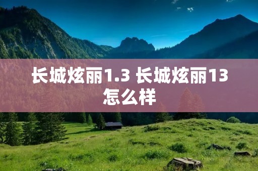 长城炫丽1.3 长城炫丽13怎么样