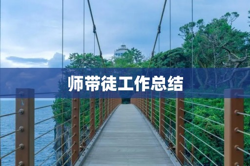 师带徒工作总结:如何帮助学生成长