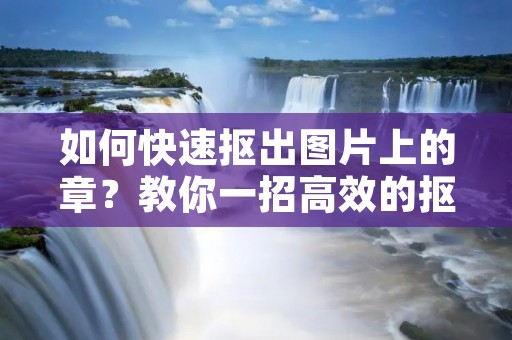 如何快速抠出图片上的章?教你一招高效的抠图方法!