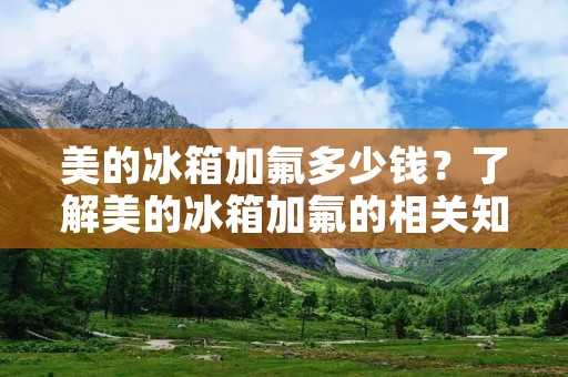 美的冰箱加氟多少钱？了解美的冰箱加氟的相关知识