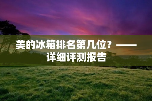 美的冰箱排名第几位？——详细评测报告