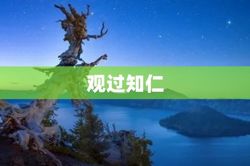 观过知仁:如何通过观察来培养智慧和仁慈 观过知仁:如何通过观察来培养智慧和仁慈