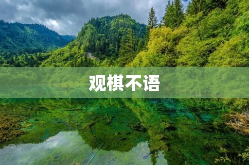 观棋不语:一种沉默的表达方式 观棋不语:一种沉默的表达方式