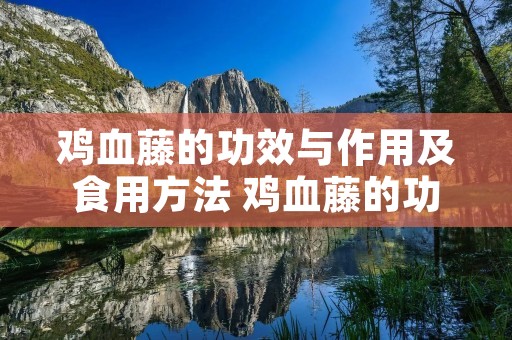 鸡血藤的功效与作用及食用方法 鸡血藤的功效与作用及食用方法