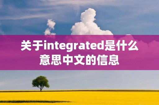 关于integrated是什么意思中文的信息 关于integrated是什么意思中文的信息