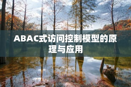 ABAC式访问控制模型的原理与应用