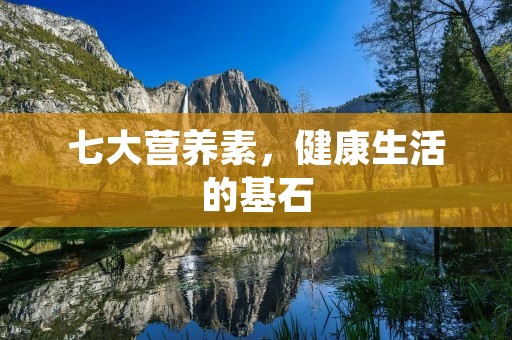 七大营养素，健康生活的基石