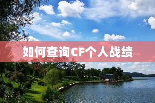 如何查询CF个人战绩