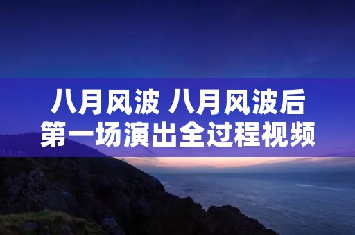 八月风波 八月风波后第一场演出全过程视频