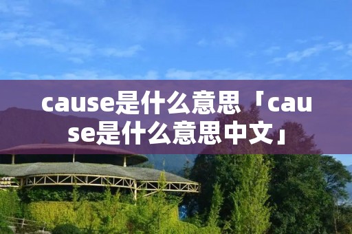 cause是什么意思「cause是什么意思中文」