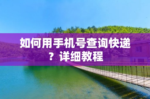 如何用手机号查询快递?详细教程