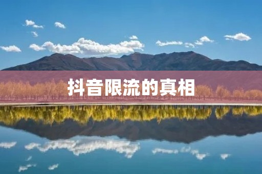 抖音限流的真相:为什么你的视频被“禁掉”了?