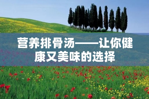 营养排骨汤——让你健康又美味的选择 营养排骨汤——让你健康又美味的选择