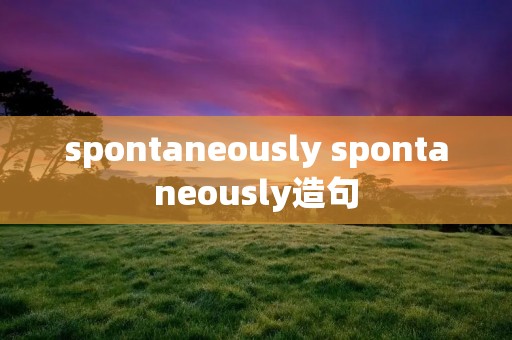 spontaneously spontaneously造句