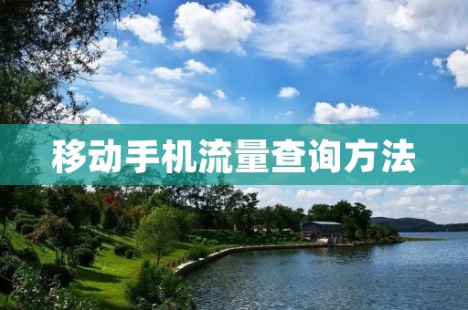移动手机流量查询方法:教你轻松掌握
