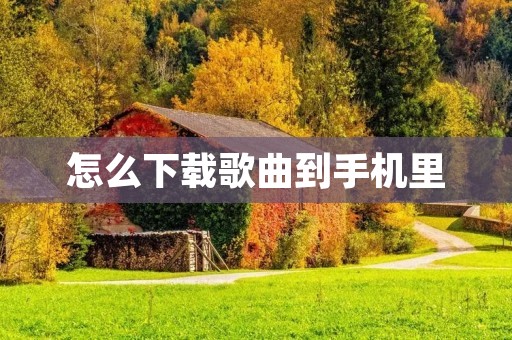 怎么下载歌曲到手机里