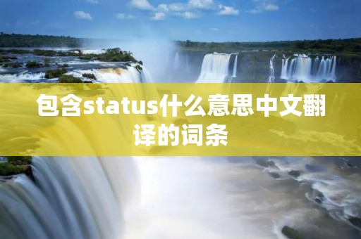 包含status什么意思中文翻译的词条 包含status什么意思中文翻译的词条