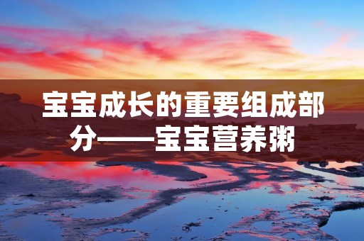 宝宝成长的重要组成部分——宝宝营养粥