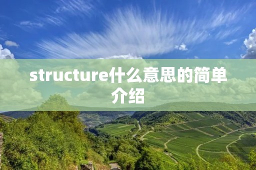 structure什么意思的简单介绍 structure什么意思的简单介绍