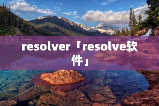 resolver「resolve软件」