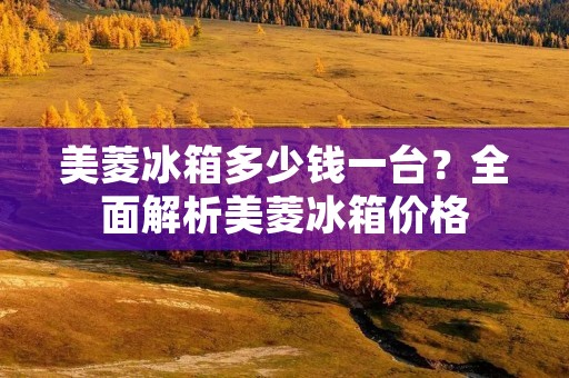 美菱冰箱多少钱一台？全面解析美菱冰箱价格