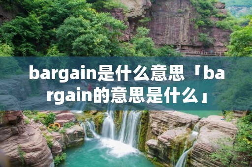 bargain是什么意思「bargain的意思是什么」