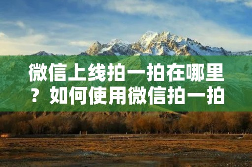 微信上线拍一拍在哪里？如何使用微信拍一拍？