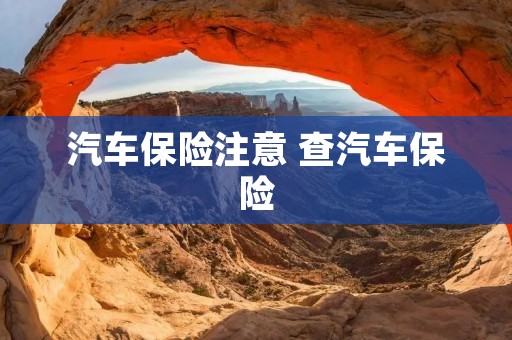 汽车保险注意 查汽车保险