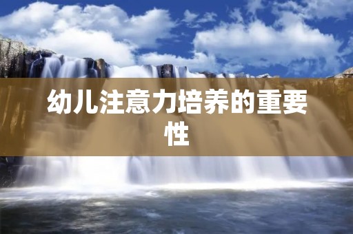 幼儿注意力培养的重要性 幼儿注意力培养的重要性
