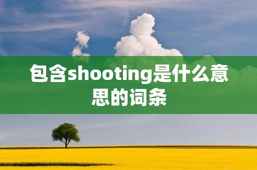 包含shooting是什么意思的词条 包含shooting是什么意思的词条