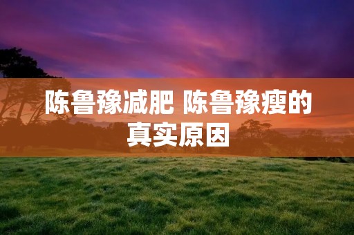 陈鲁豫减肥 陈鲁豫瘦的真实原因 陈鲁豫减肥 陈鲁豫瘦的真实原因