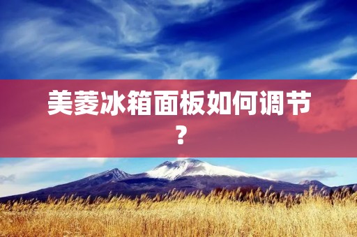 美菱冰箱面板如何调节？