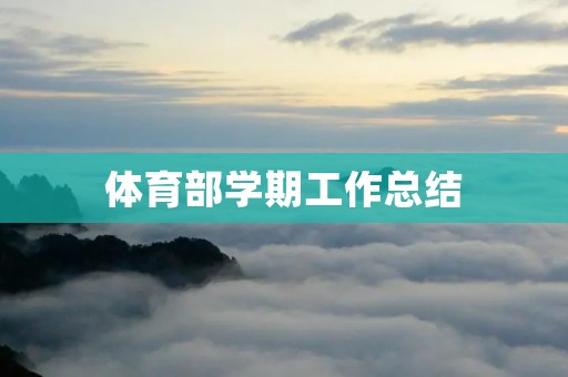 体育部学期工作总结