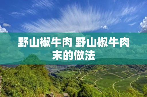 野山椒牛肉 野山椒牛肉末的做法
