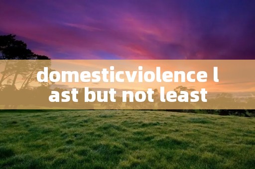 domesticviolence last but not least domesticviolence last but not least