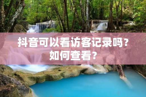 抖音可以看访客记录吗?如何查看?