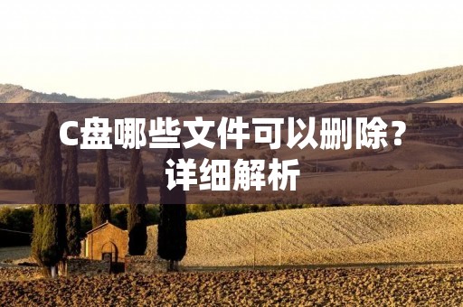 C盘哪些文件可以删除?详细解析