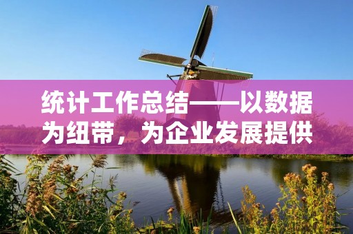 统计工作总结——以数据为纽带,为企业发展提供有力支持 统计工作总结——以数据为纽带,为企业发展提供有力支持