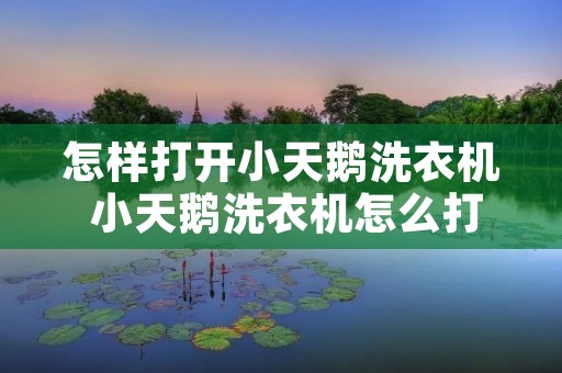 怎样打开小天鹅洗衣机 小天鹅洗衣机怎么打开门视频全程