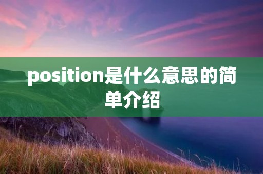 position是什么意思的简单介绍 position是什么意思的简单介绍