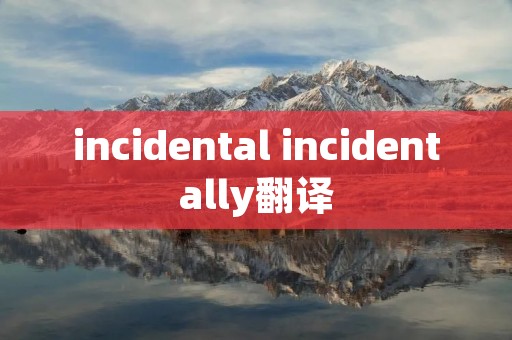 incidental incidentally翻译