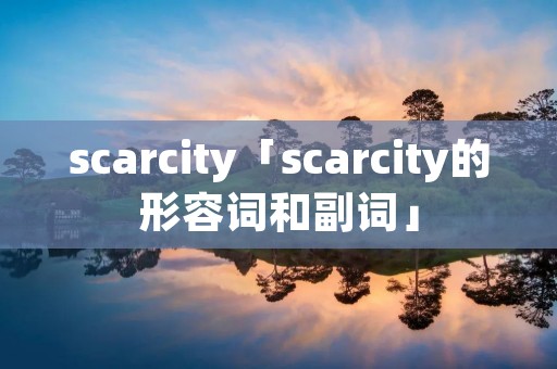 scarcity「scarcity的形容词和副词」