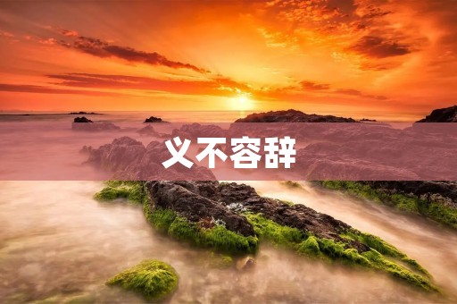 义不容辞:做正确的事情,不容有任何推卸和迁就