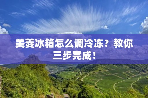 美菱冰箱怎么调冷冻？教你三步完成！