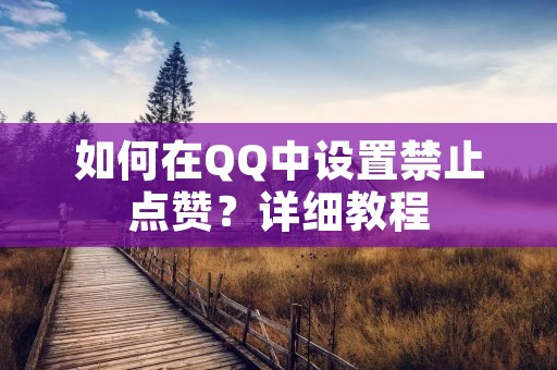如何在QQ中设置禁止点赞?详细教程