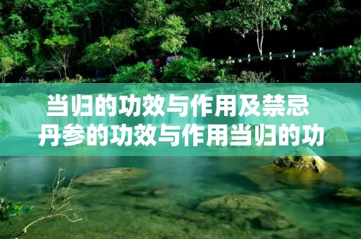 当归的功效与作用及禁忌 丹参的功效与作用当归的功效与作用及禁忌
