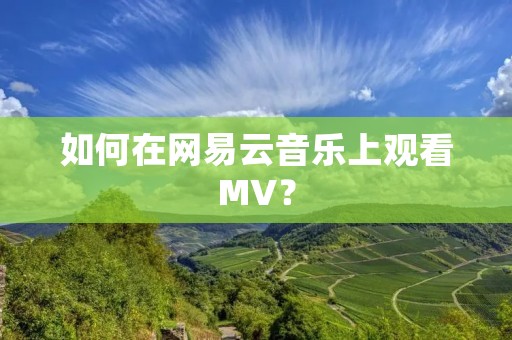 如何在网易云音乐上观看MV?